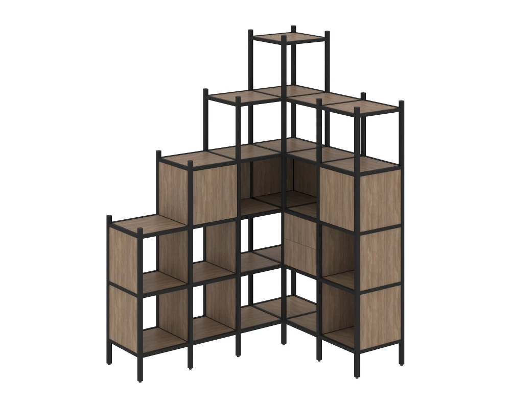 Угловой внутренний стеллаж L-44 1694x1278x2280 Loft