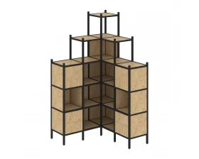 Угловой внутренний стеллаж L-45 1278x1278x2280 Loft images