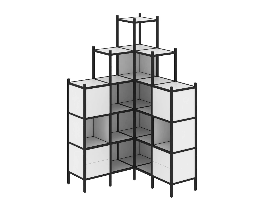 Угловой внутренний стеллаж L-45 1278x1278x2280 Loft