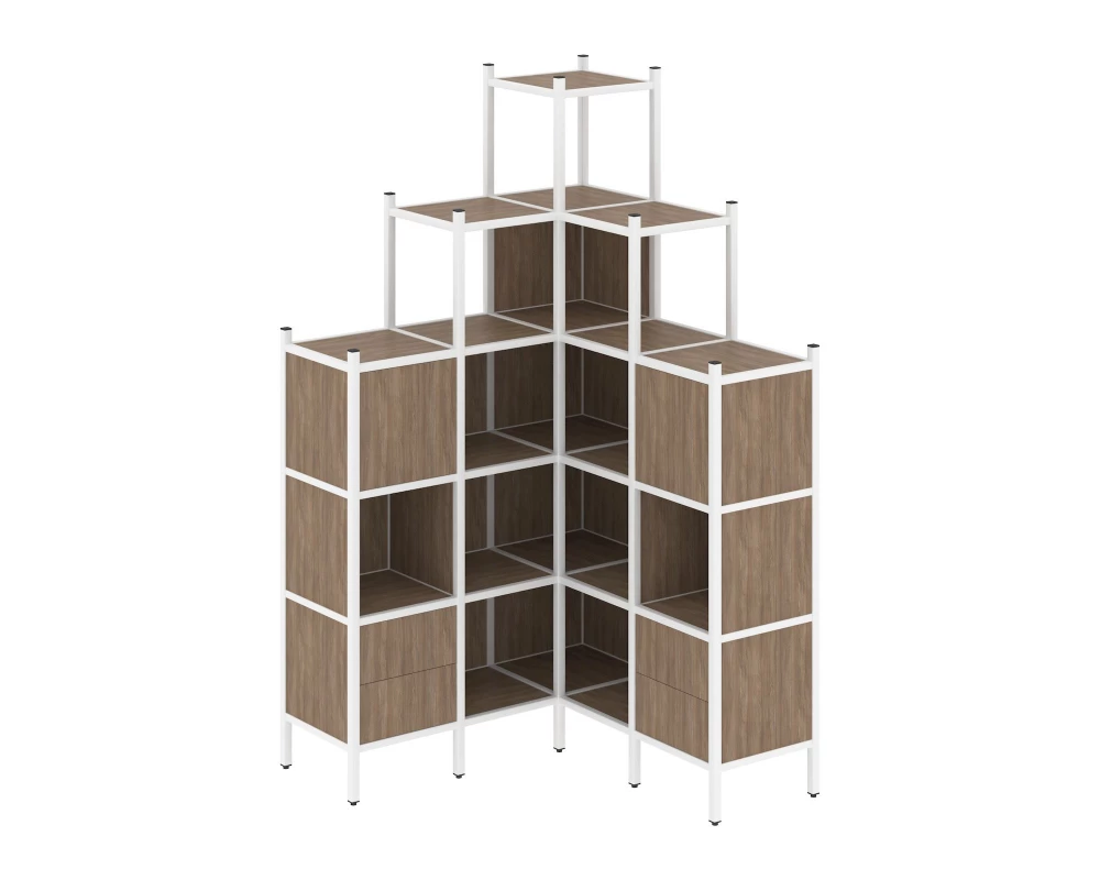 Угловой внутренний стеллаж L-45 1278x1278x2280 Loft