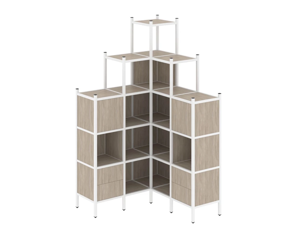 Угловой внутренний стеллаж L-45 1278x1278x2280 Loft