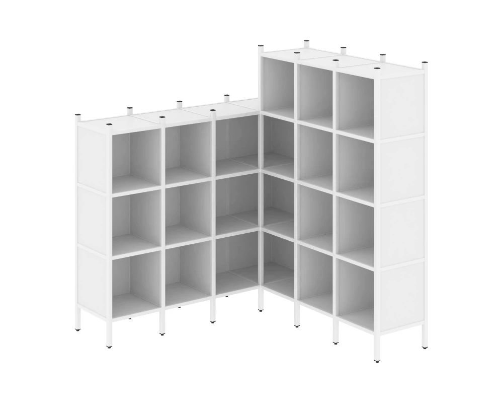 Угловой внутренний стеллаж L-50 1694x1694x1869 Loft