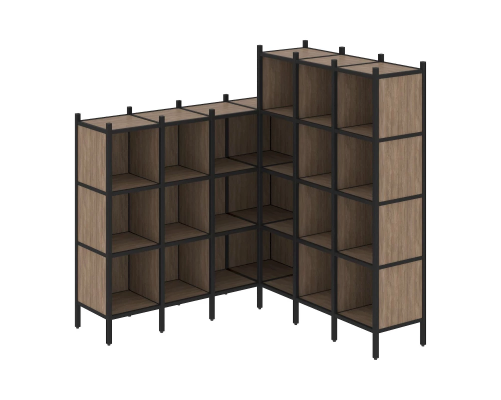 Угловой внутренний стеллаж L-50 1694x1694x1869 Loft