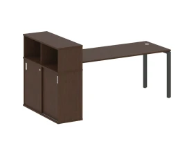 Стол письменный на П-образном м/к с опорным шкафом-купе 221x112x109,8 Метал Систем / Metal System images