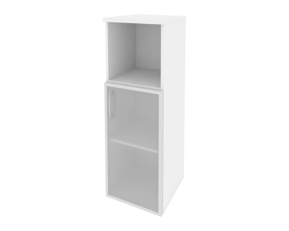 Шкаф средний узкий правый (1 низкий фасад стекло в раме) 400x420x1207 Оникс / Onix