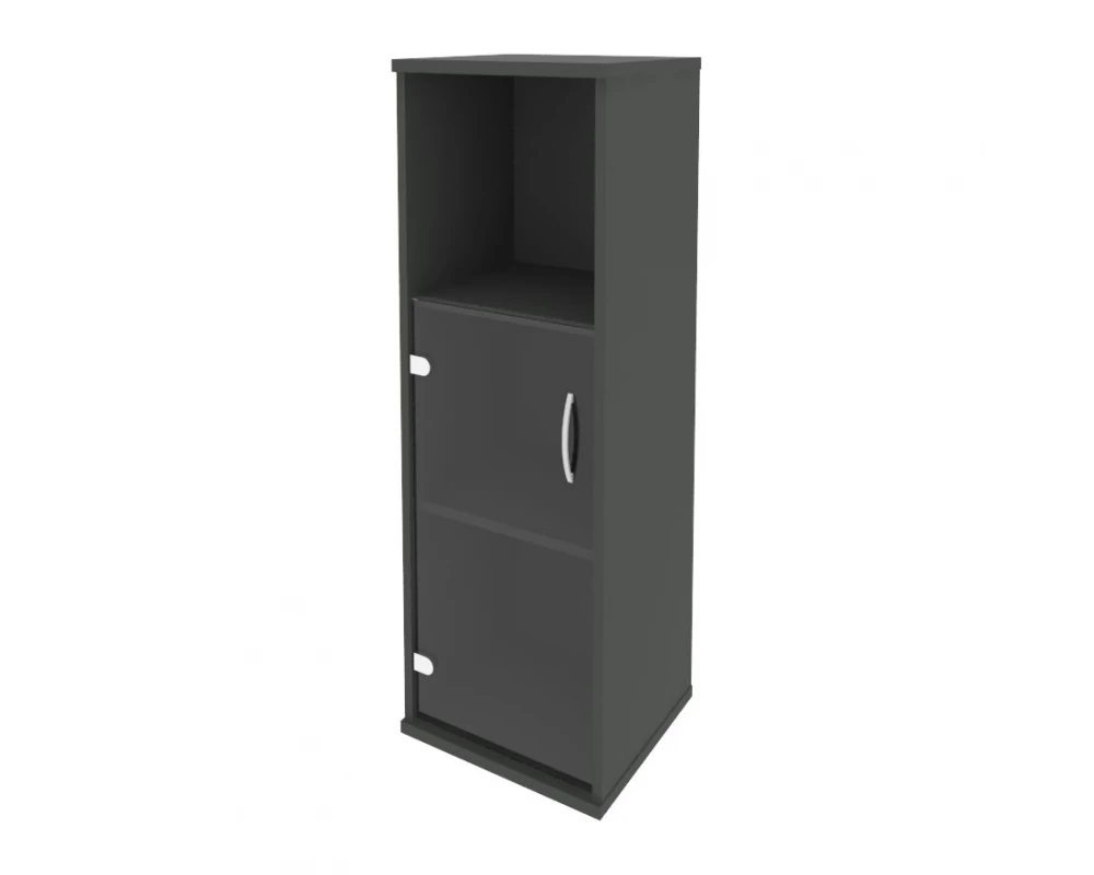 Шкаф средний узкий левый 1 низкая дверь стекло Riva