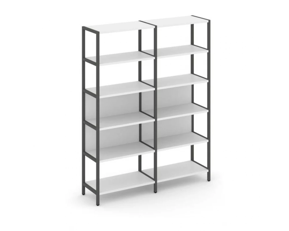 Двухсекционный стеллаж пятиярусный 1590х400х1980 Shelf System