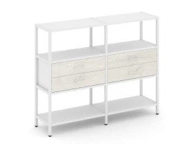 Двухсекционный стеллаж трехярусный с ящиками на одном ярусе 1590х400х1246 Shelf System images