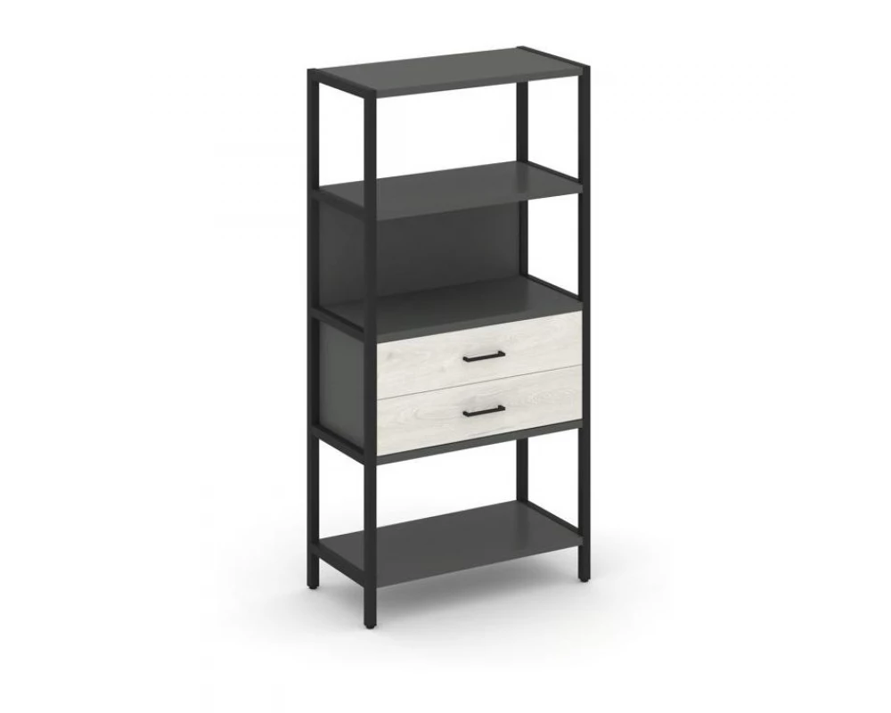 Односекционный стеллаж четырехярусный с ящиками 810х400х1613 Shelf System