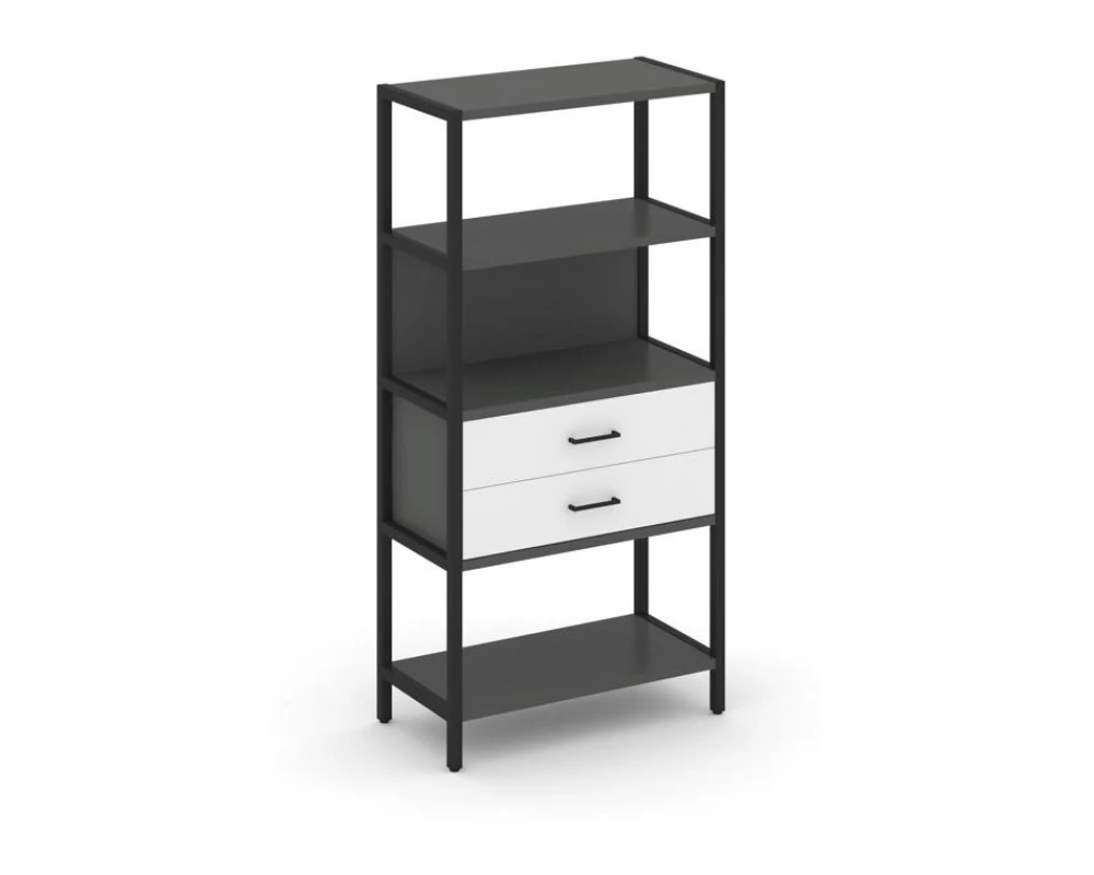 Односекционный стеллаж четырехярусный с ящиками 810х400х1613 Shelf System