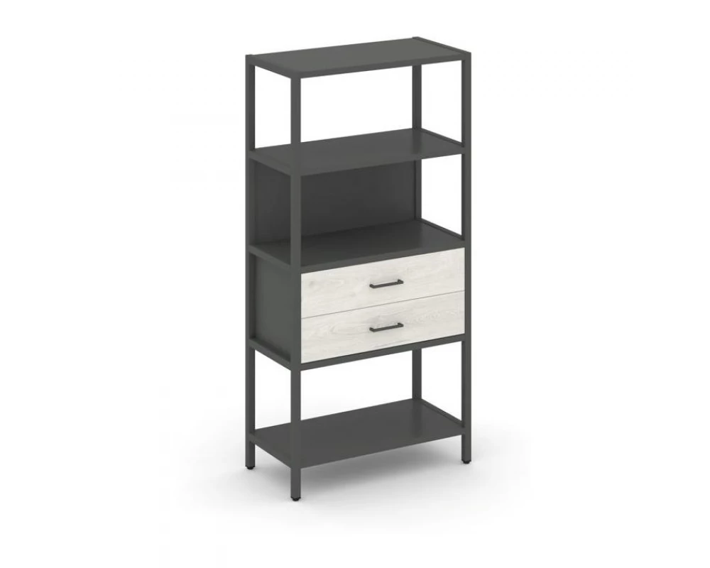 Односекционный стеллаж четырехярусный с ящиками 810х400х1613 Shelf System