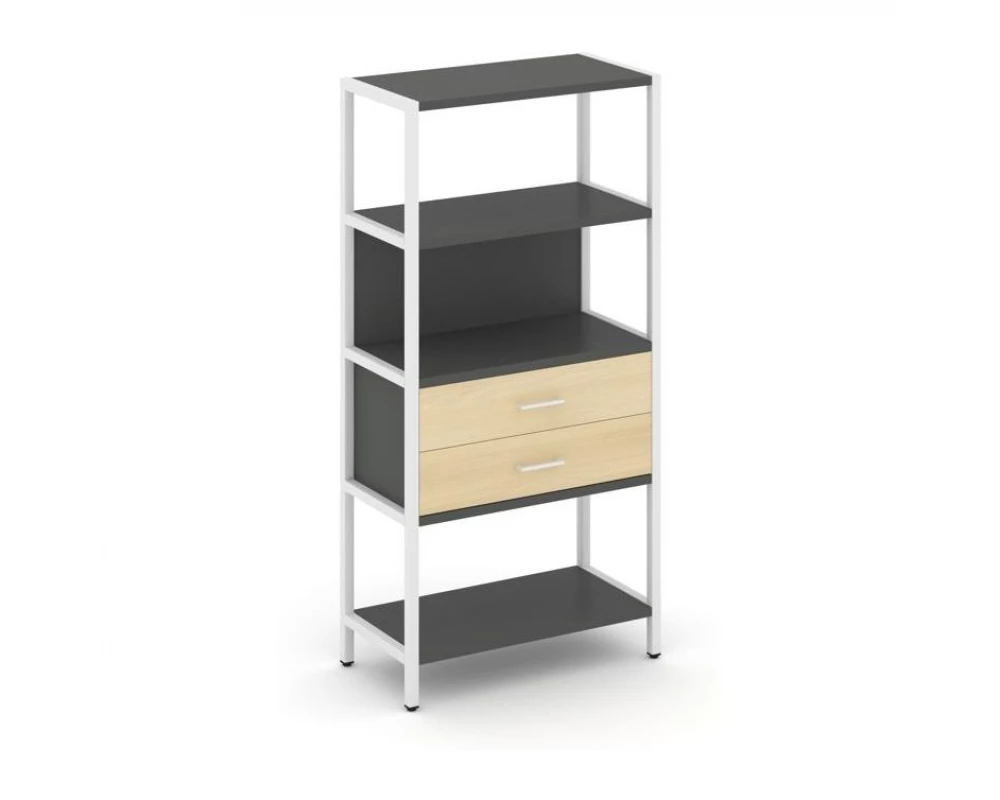 Односекционный стеллаж четырехярусный с ящиками 810х400х1613 Shelf System