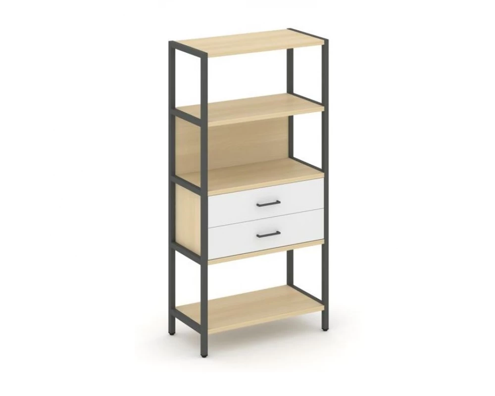 Односекционный стеллаж четырехярусный с ящиками 810х400х1613 Shelf System