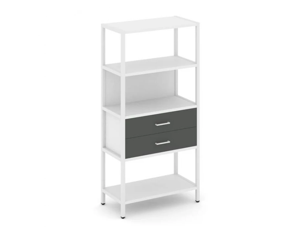 Односекционный стеллаж четырехярусный с ящиками 810х400х1613 Shelf System