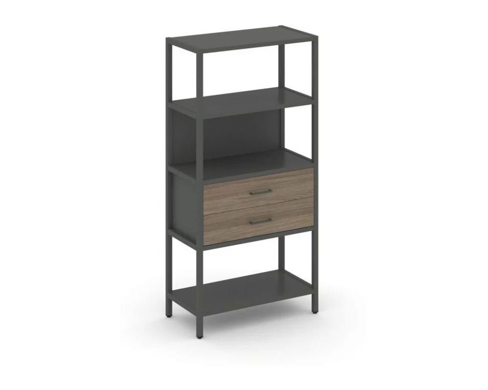 Односекционный стеллаж четырехярусный с ящиками 810х400х1613 Shelf System