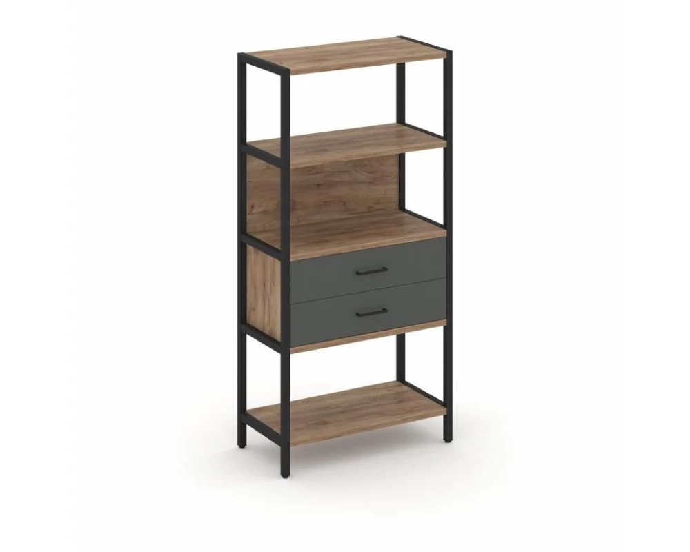 Односекционный стеллаж четырехярусный с ящиками 810х400х1613 Shelf System