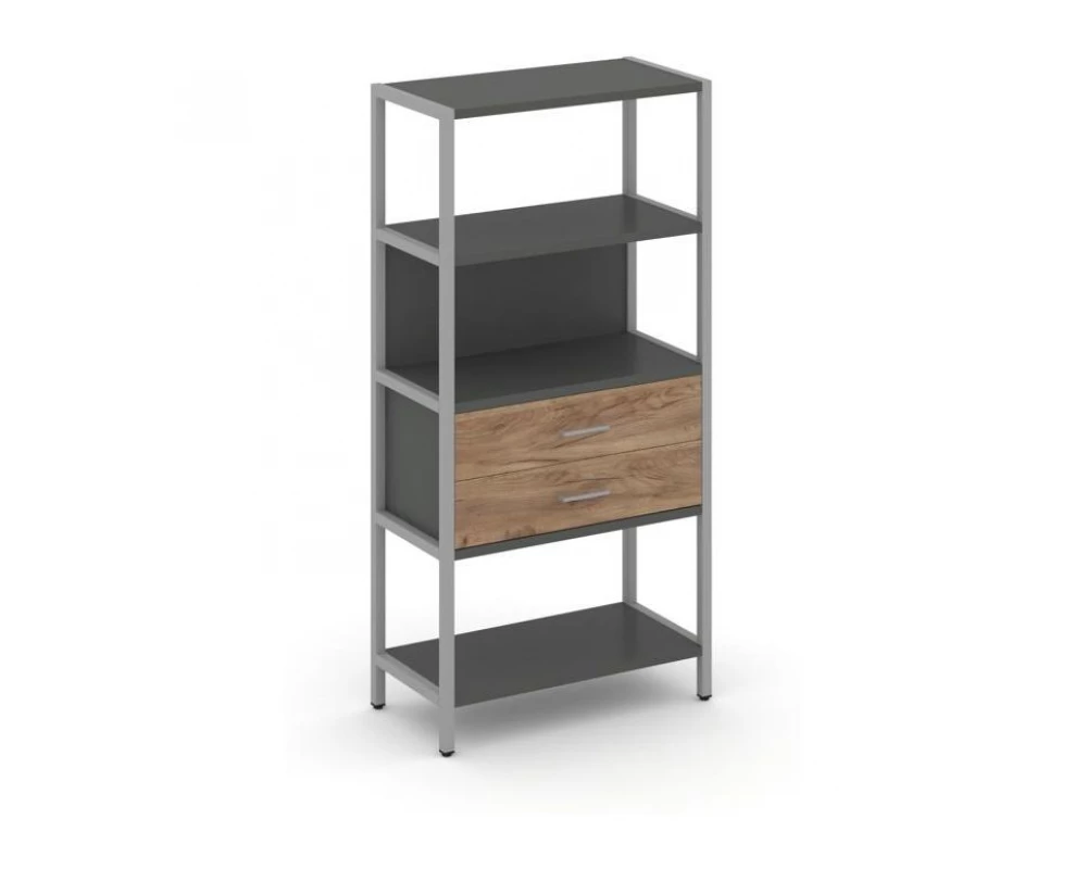 Односекционный стеллаж четырехярусный с ящиками 810х400х1613 Shelf System