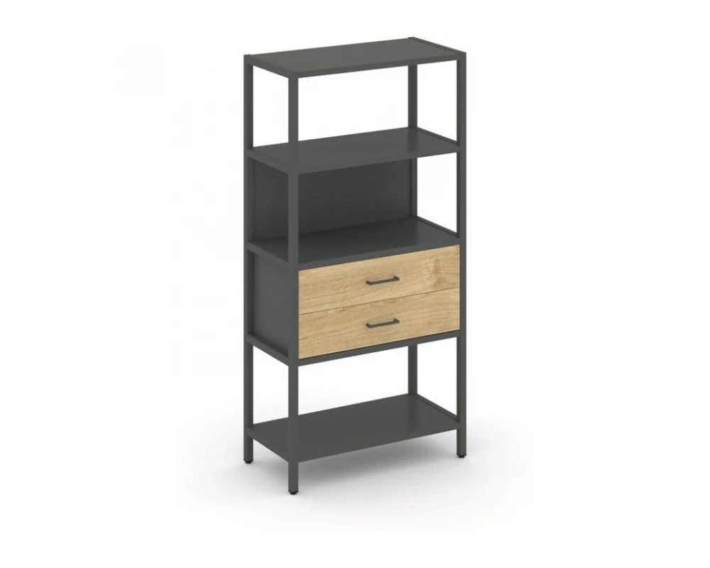 Односекционный стеллаж четырехярусный с ящиками 810х400х1613 Shelf System