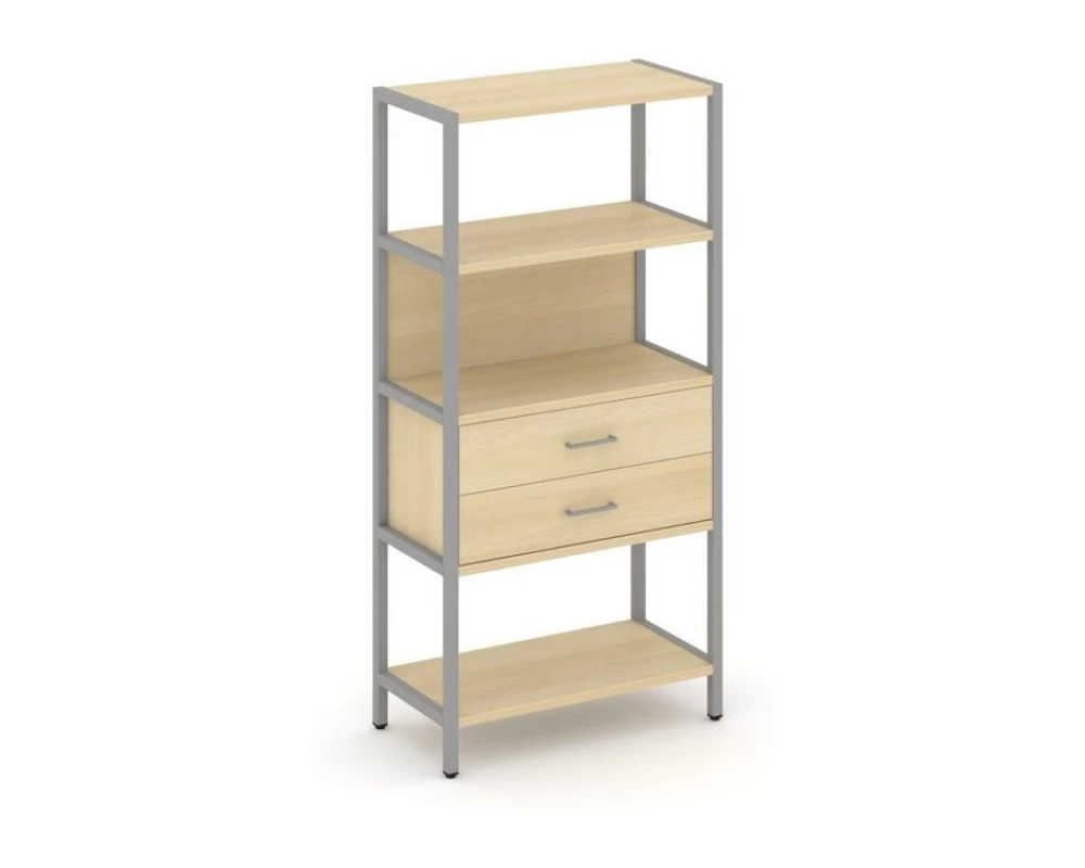 Односекционный стеллаж четырехярусный с ящиками 810х400х1613 Shelf System