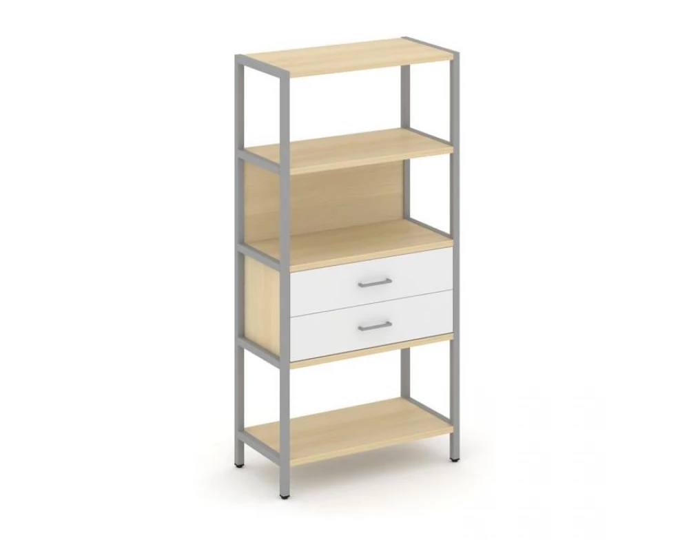 Односекционный стеллаж четырехярусный с ящиками 810х400х1613 Shelf System