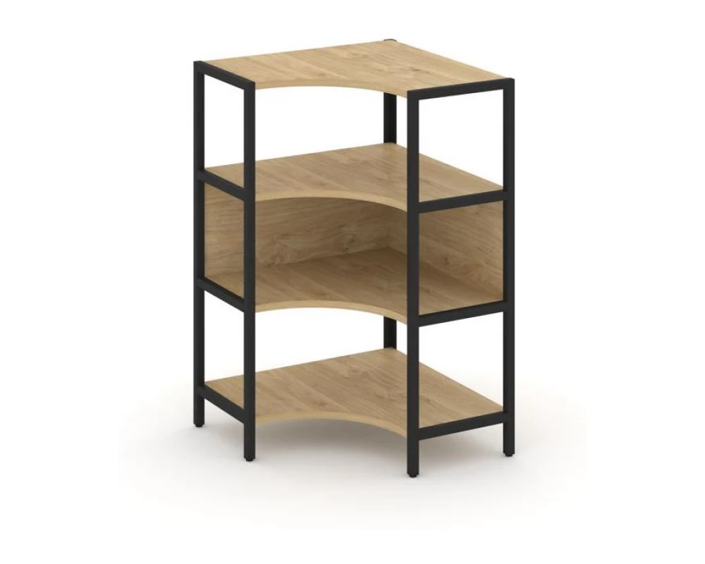 Односекционный угловой стеллаж трехярусный 810х810х1246 Shelf System