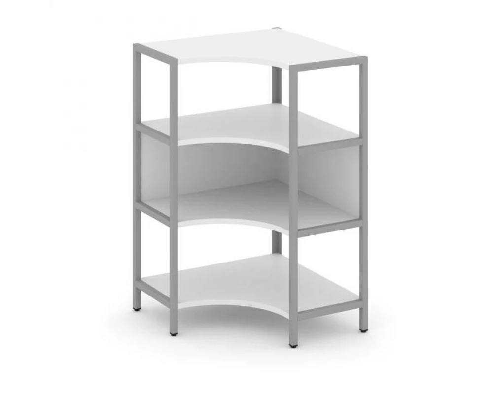 Односекционный угловой стеллаж трехярусный 810х810х1246 Shelf System