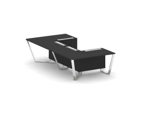 Стол переговорный П-образный Пластик Феникс/нерж. сталь 1600x3200x750 Стил Мит / Steel Meet images