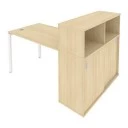 отзыв Стол письменный на П-образном м/к с опорным шкафом-купе 161x112x109,8 Metal System