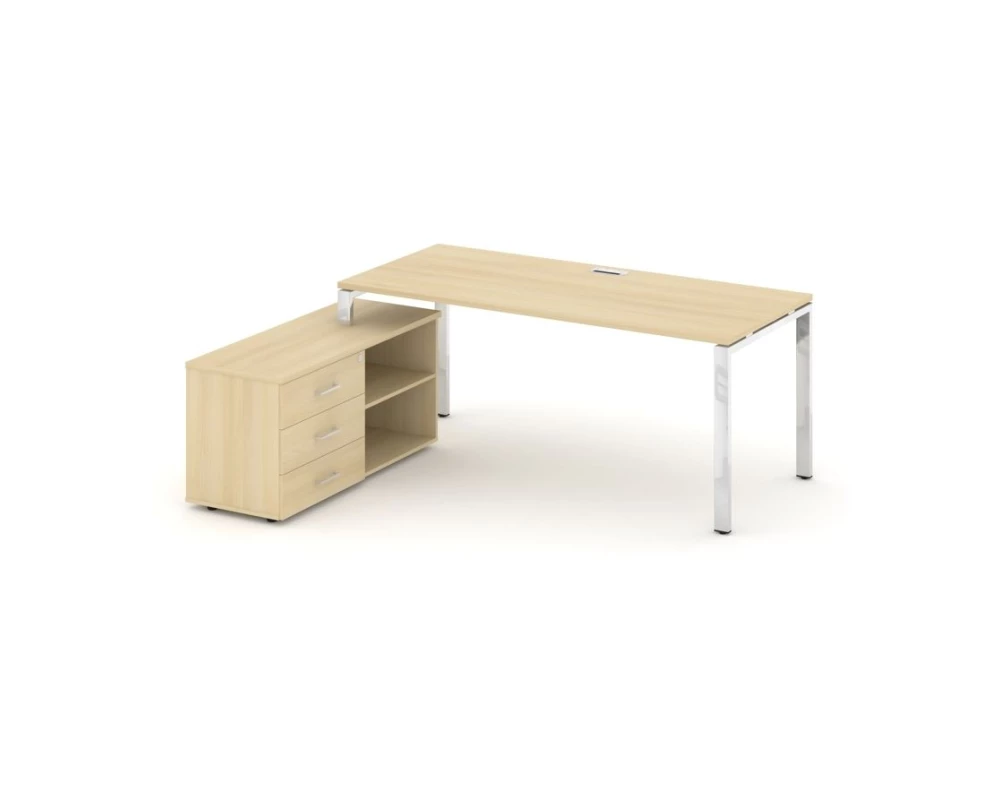 Стол письменный с греденцией левой на П-образном каркасе 1380x700x750 Style Project Direct Lux