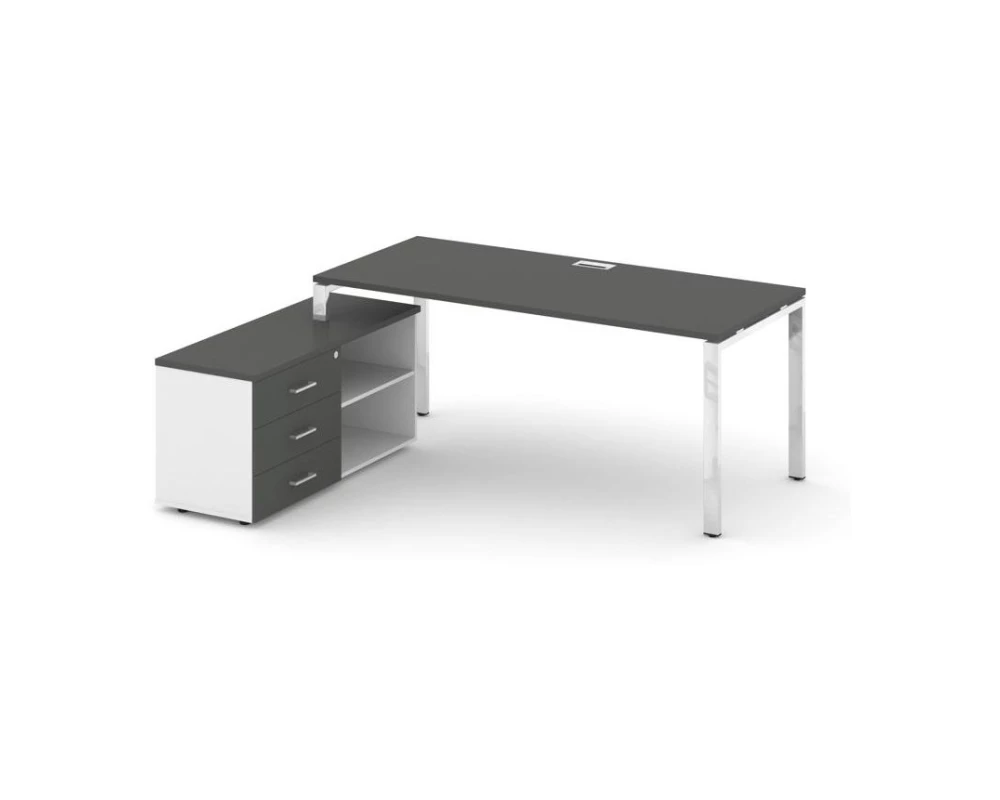 Стол письменный с греденцией левой на П-образном каркасе 1580x700x750 Style Project Direct Lux