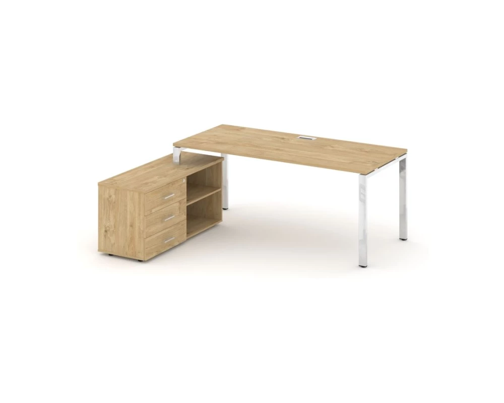 Стол письменный с греденцией левой на П-образном каркасе 1580x700x750 Style Project Direct Lux