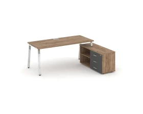 Стол письменный с греденцией правой на А-образном каркасе 1580x700x750 Style Project Direct Lux images