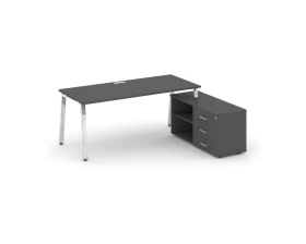 Стол письменный с греденцией правой на А-образном каркасе 1580x700x750 Style Project Direct Lux images