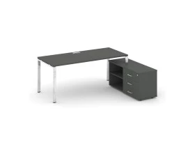Стол письменный с греденцией правой на П-образном каркасе 1580x700x750 Style Project Direct Lux images