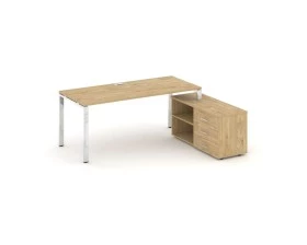 Стол письменный с греденцией правой на П-образном каркасе 1580x700x750 Style Project Direct Lux images