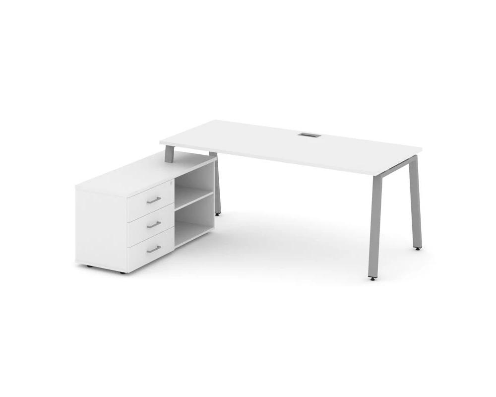 Стол письменный с греденцией левой на А-образном каркасе 1980x1580x750 Style Project Direct