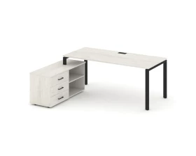 Стол письменный с греденцией левой на П-образном каркасе 1580x1580x750 Style Project Direct images