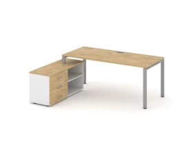 Стол письменный с греденцией левой на П-образном каркасе 1580x1580x750 Style Project Direct images