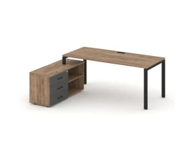 Стол письменный с греденцией левой на П-образном каркасе 1580x1580x750 Style Project Direct images