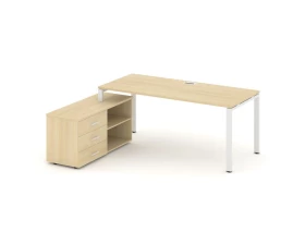 Стол письменный с греденцией левой на П-образном каркасе 1580x1580x750 Style Project Direct images