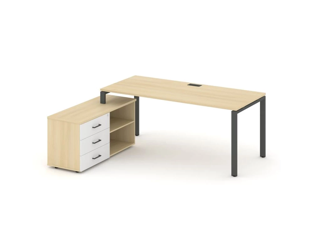 Стол письменный с греденцией левой на П-образном каркасе 1580x1580x750 Style Project Direct