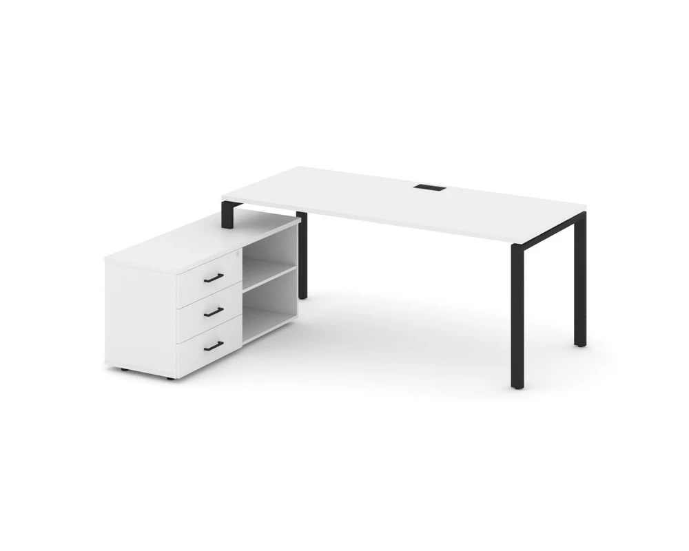Стол письменный с греденцией левой на П-образном каркасе 1580x1580x750 Style Project Direct