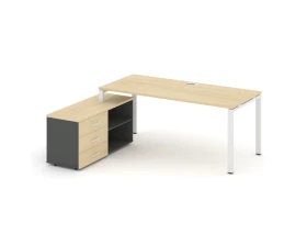 Стол письменный с греденцией левой на П-образном каркасе 1780x1480x750 Style Project Direct images