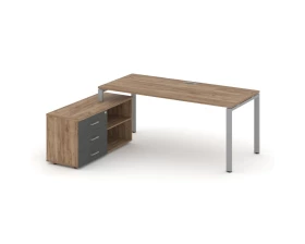 Стол письменный с греденцией левой на П-образном каркасе 1780x1480x750 Style Project Direct images