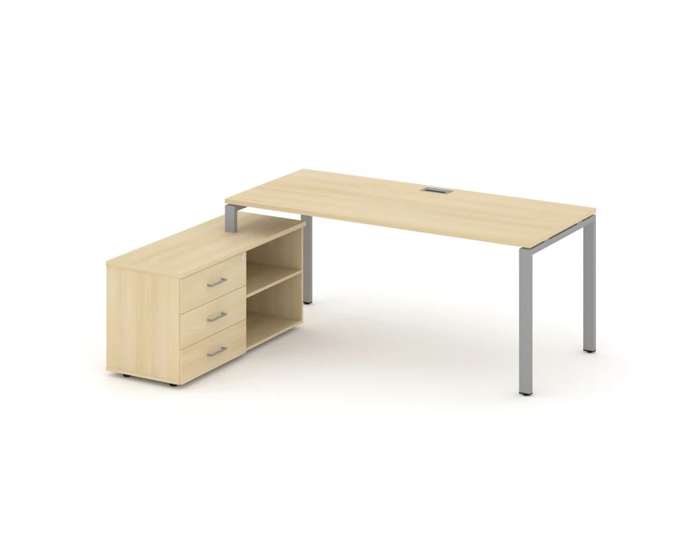 Стол письменный с греденцией левой на П-образном каркасе 1780x1480x750 Style Project Direct