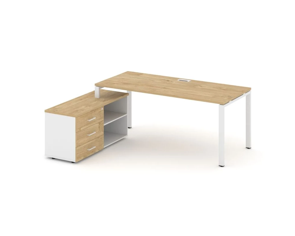 Стол письменный с греденцией левой на П-образном каркасе 1780x1480x750 Style Project Direct