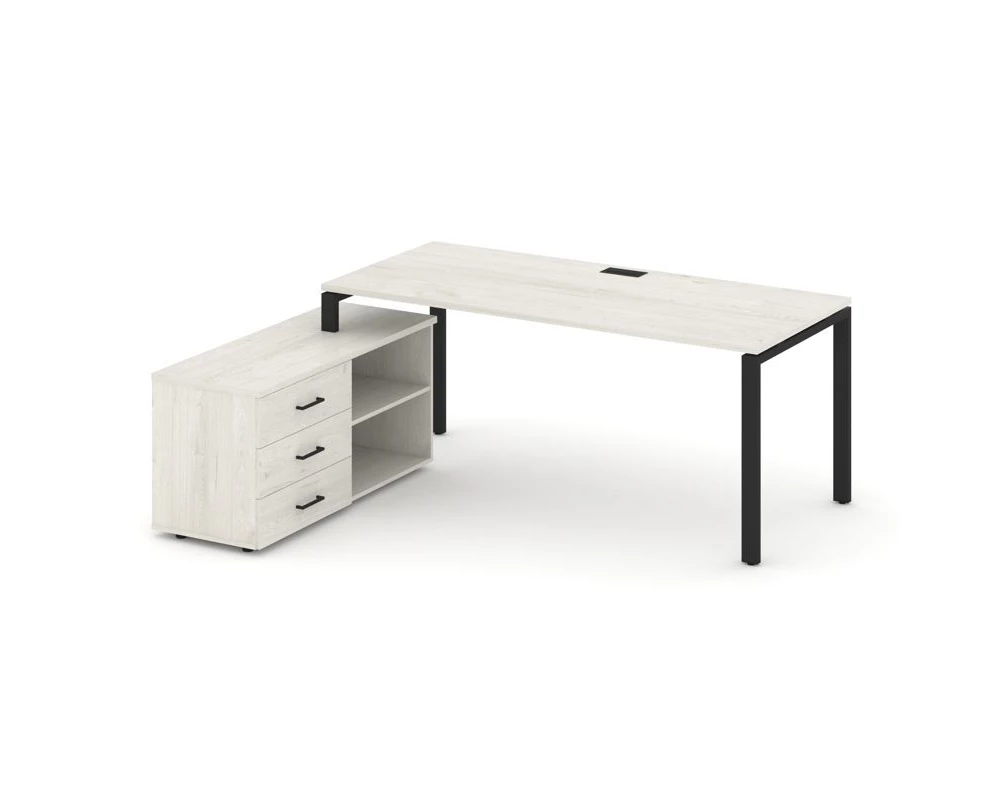 Стол письменный с греденцией левой на П-образном каркасе 1980x1580x750 Style Project Direct