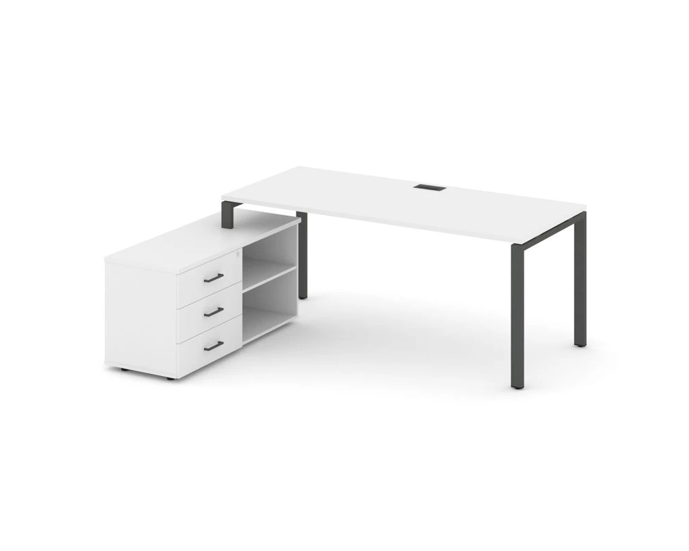 Стол письменный с греденцией левой на П-образном каркасе 1980x1580x750 Style Project Direct