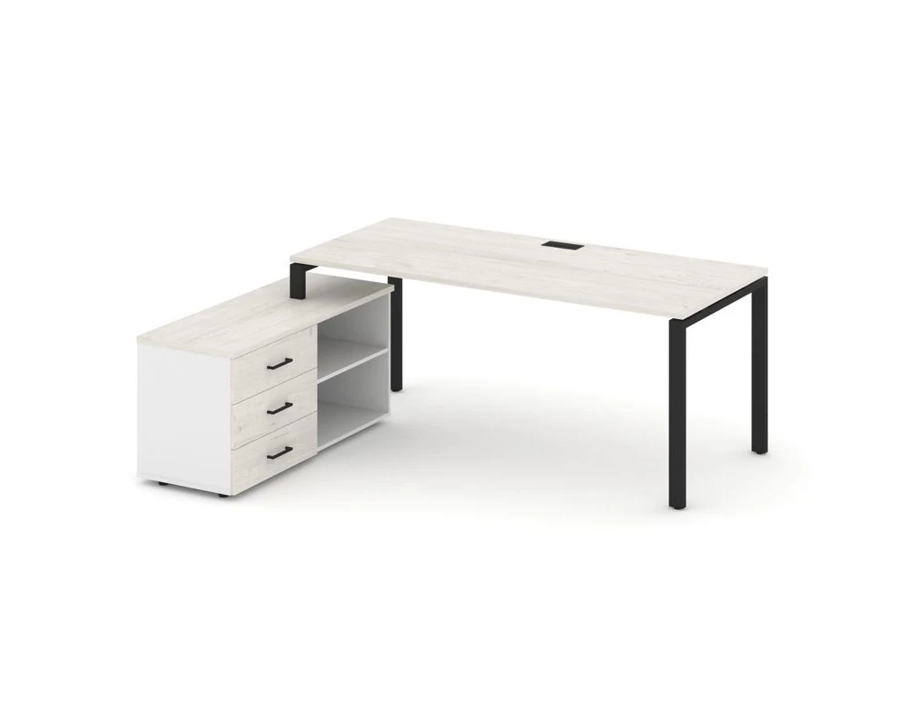 Стол письменный с греденцией левой на П-образном каркасе 1980x1580x750 Style Project Direct