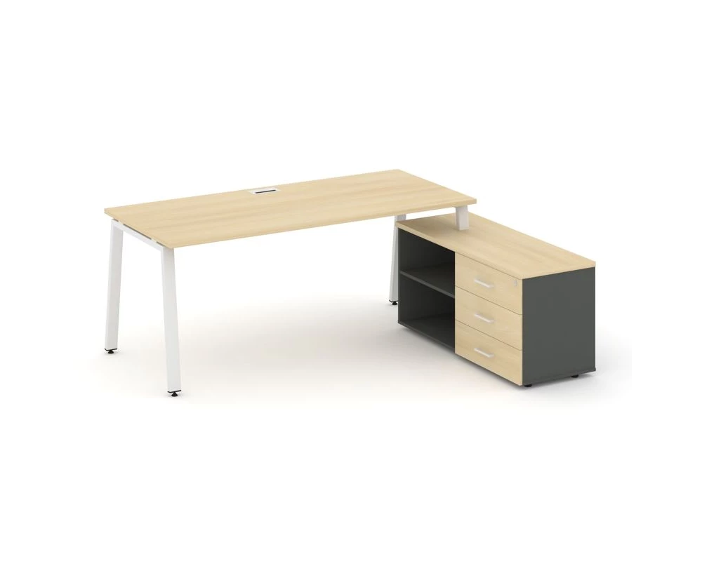 Стол письменный с греденцией правой на А-образном каркасе 1780x1480x750 Style Project Direct